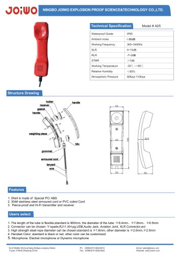 Joiwo Retro cordless telephone colorful anti-statics handset A05