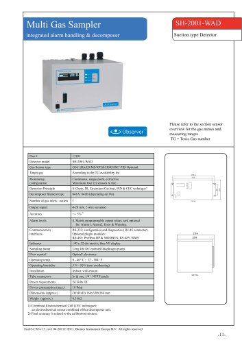 SH-2001-WAD - multi gas - suction type gas detector