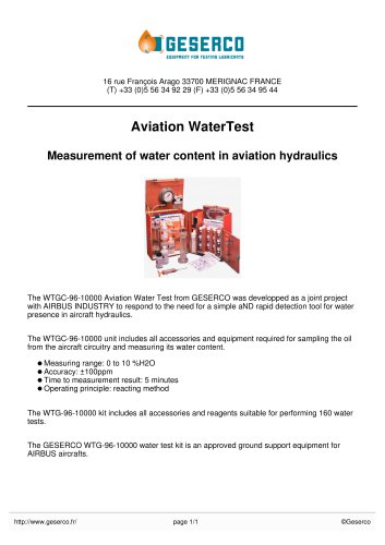 Aviation WaterTest