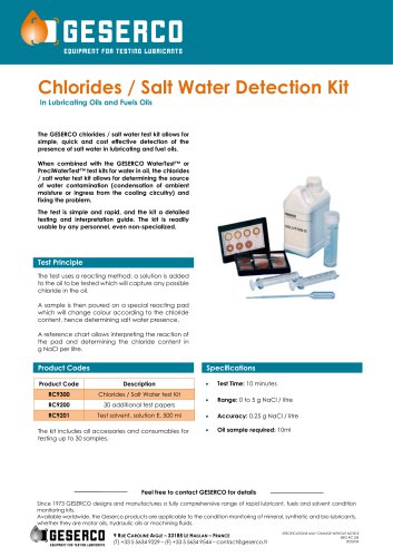 Chlorides / Salt Water Detection Kit