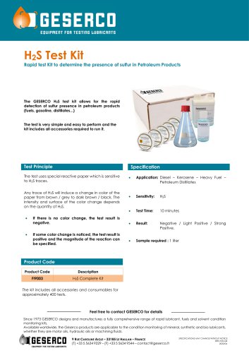 H2S Test Kit