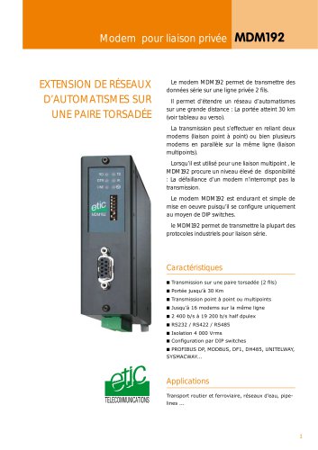 PSTN & LL 33,6 kb/s industrial modem MTI133