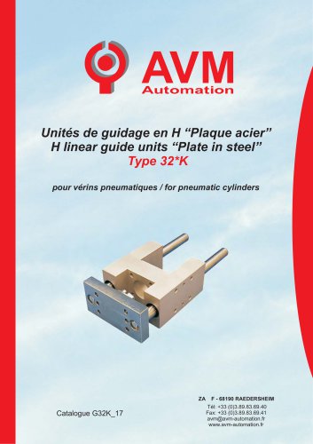 H linear guide units &ldquo;Plate in steel&rdquo; Type 32*K