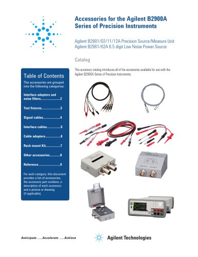 Accessories for Agilent B2900A Series of Precision Instruments