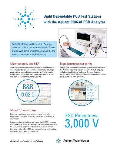 Build Dependable PCB Test Stations with the Agilent E5063A PCB Analyzer