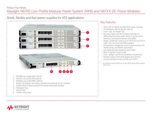 N6700 Low-Profile Modular Power System (MPS) and N67XX DC Power Modules