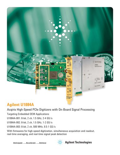 U1084A - High-Speed PCIe Digitizers with On-Board Signal Processing