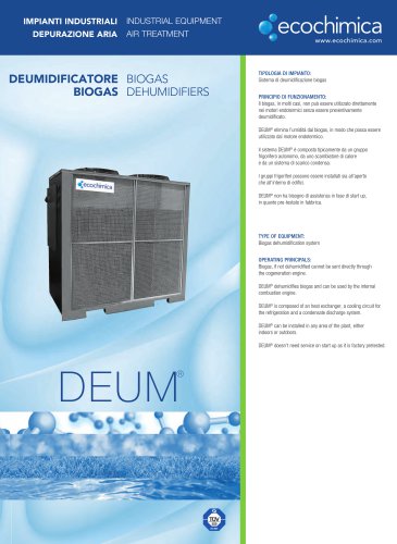 BIOGAS DEHUMIDIFIER DEUM®