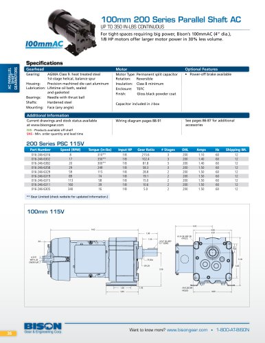 100mm 200 Series Parallel Shaft AC