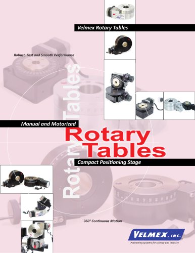 Velmex Rotary Tables Spec Overview