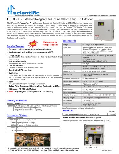 CLX-XT2 online TRO chlorine monitor