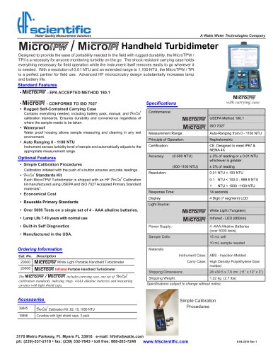 MicroTPW / MicroTPI Handheld Turbidimeter