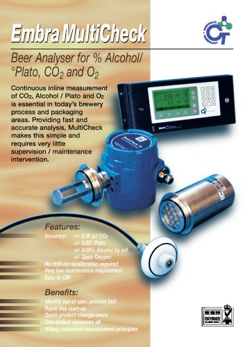 Embra MultiCheck : Beverage Analyser for CO2 & &deg;Brix or %Alcohol.