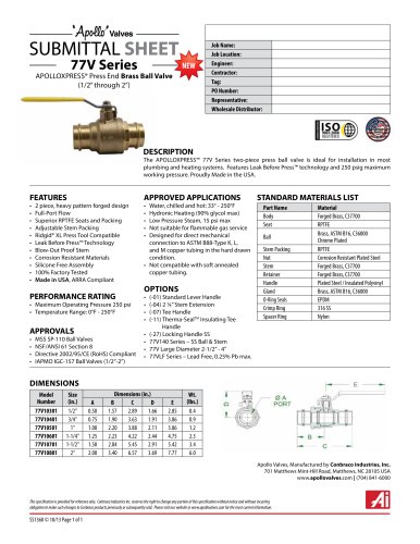 77V series 1/2" - 2"