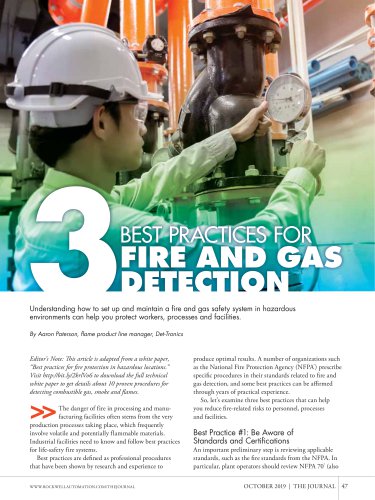 Det-Tronics Best Practices for Fire Gas Detection