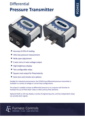 FCO452 - Differential pressure transmitter