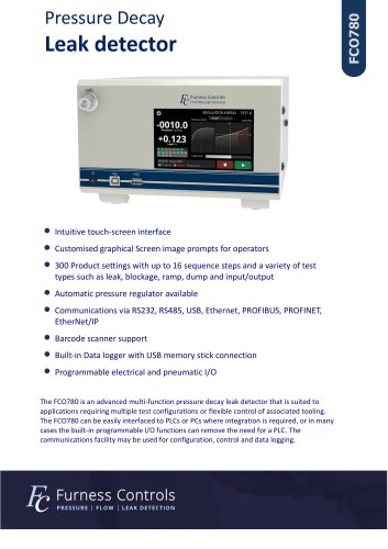 FCO780 - Pressure Decay Leak Detector