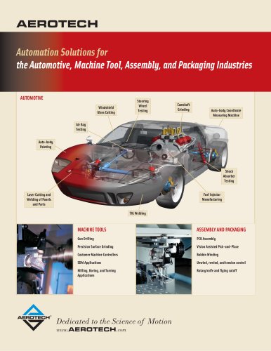 Automation Solutions for the Automotive, Machine Tool, Assembly, and Packaging Industries