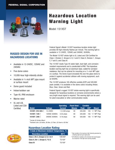 151XST Hazardous Location Warning Light