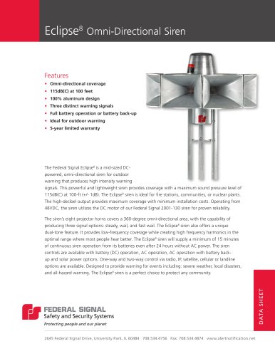 ECLIPSE8 Omni-Directional Siren