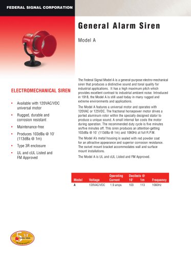 General Alarm Siren Model A