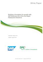 Building a foundation for growth with SAP Business All-in-One and Rapid Deployment Solutions