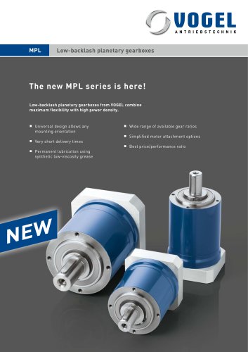 Low backlash planetary gearboxes MPL