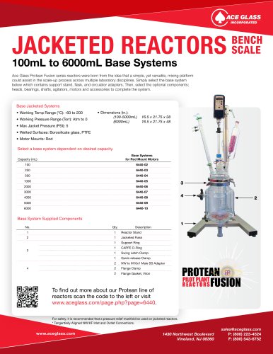 Jacketed Reactors - 100mL to 6000mL